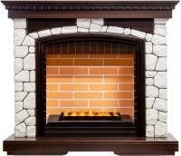 Каминокомплект Glasgow - Темный дуб/Белый (Высота 1080 мм) с очагом Cassette 400 LNH-INT PS (без дров)