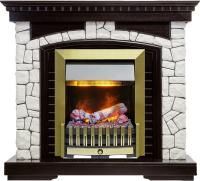 Каминокомплект Glasgow - Венге / Белый с очагом Danville Antique Brass FB2