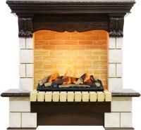 Каминокомплект Pierre Luxe - Темный дуб / Шампань (Высота 1035мм) с очагом Cassette 600 LNH-INT (с дровами)