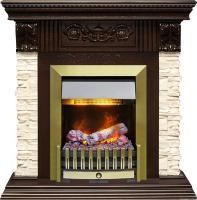 Каминокомплект Luxemburg (каменный) - Сланец/Темный дуб с очагом Danville Antique Brass FB2