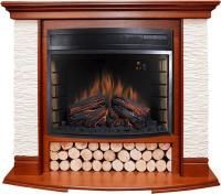 Каминокомплект Country - Орех/Сланец белый с очагом Dioramic 28 LED FX