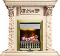 Каминокомплект Luxemburg (каменный) - Сланец/Cлоновая кость с патиной с очагом Danville Antique Brass FB2
