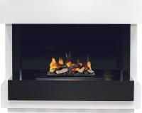 Каминокомплект Cube - Белый с черным с очагом Cassette 400 LNH-INT (с дровами)