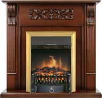 Каминокомплект Venice - Махагон коричневый антик с очагом Fobos FX Brass